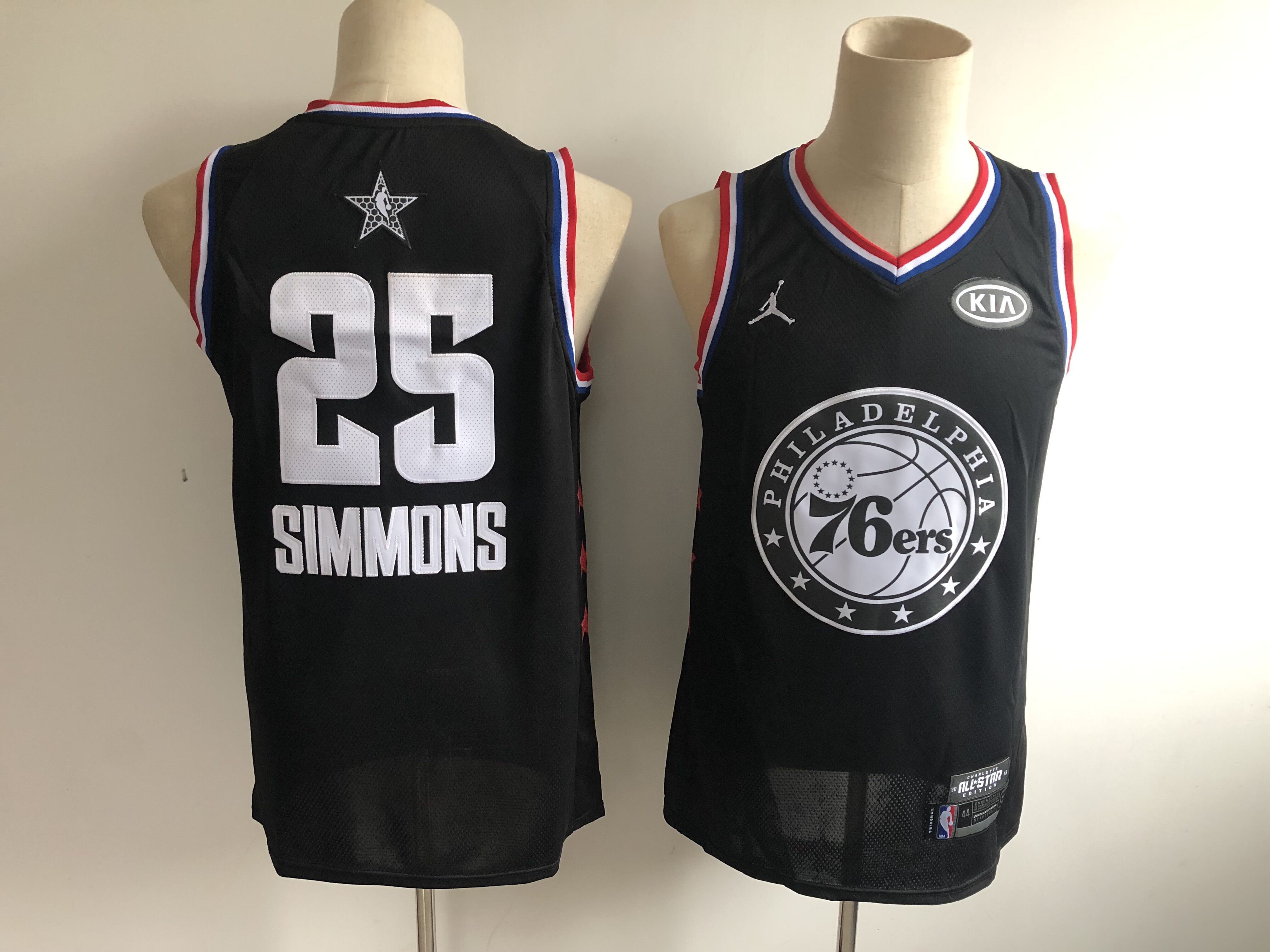 Men Philadelphia 76ers #25 Simmons Black 2019 All Star NBA Jerseys->philadelphia 76ers->NBA Jersey